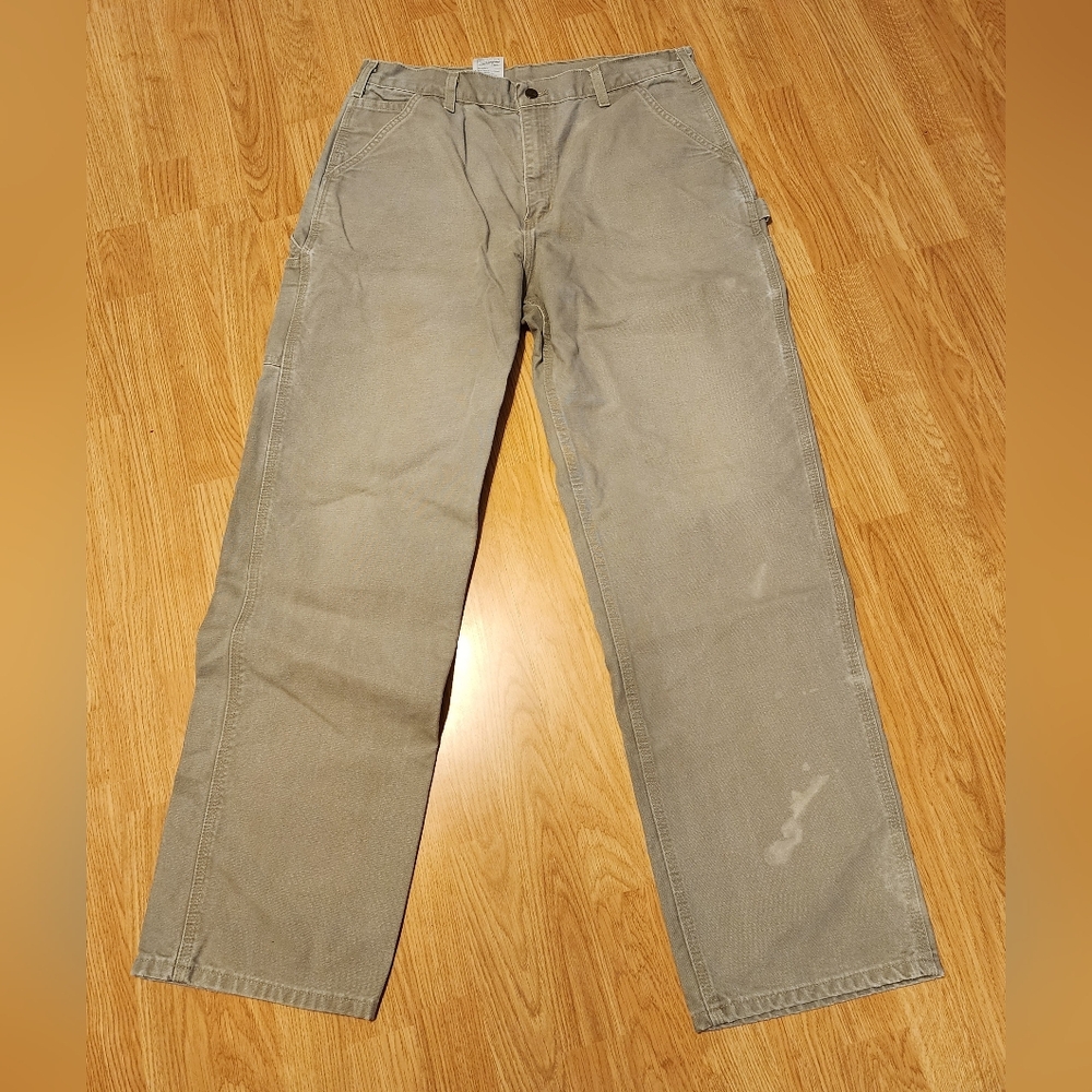 Carhartt Canvas Pants Mens 36X34 Dungaree Fit Tan RN 14806